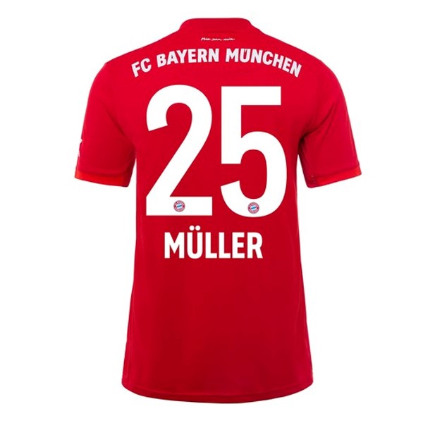 Camiseta Bayern Munich NO.25 Muller 1ª 2019-2020 Rojo